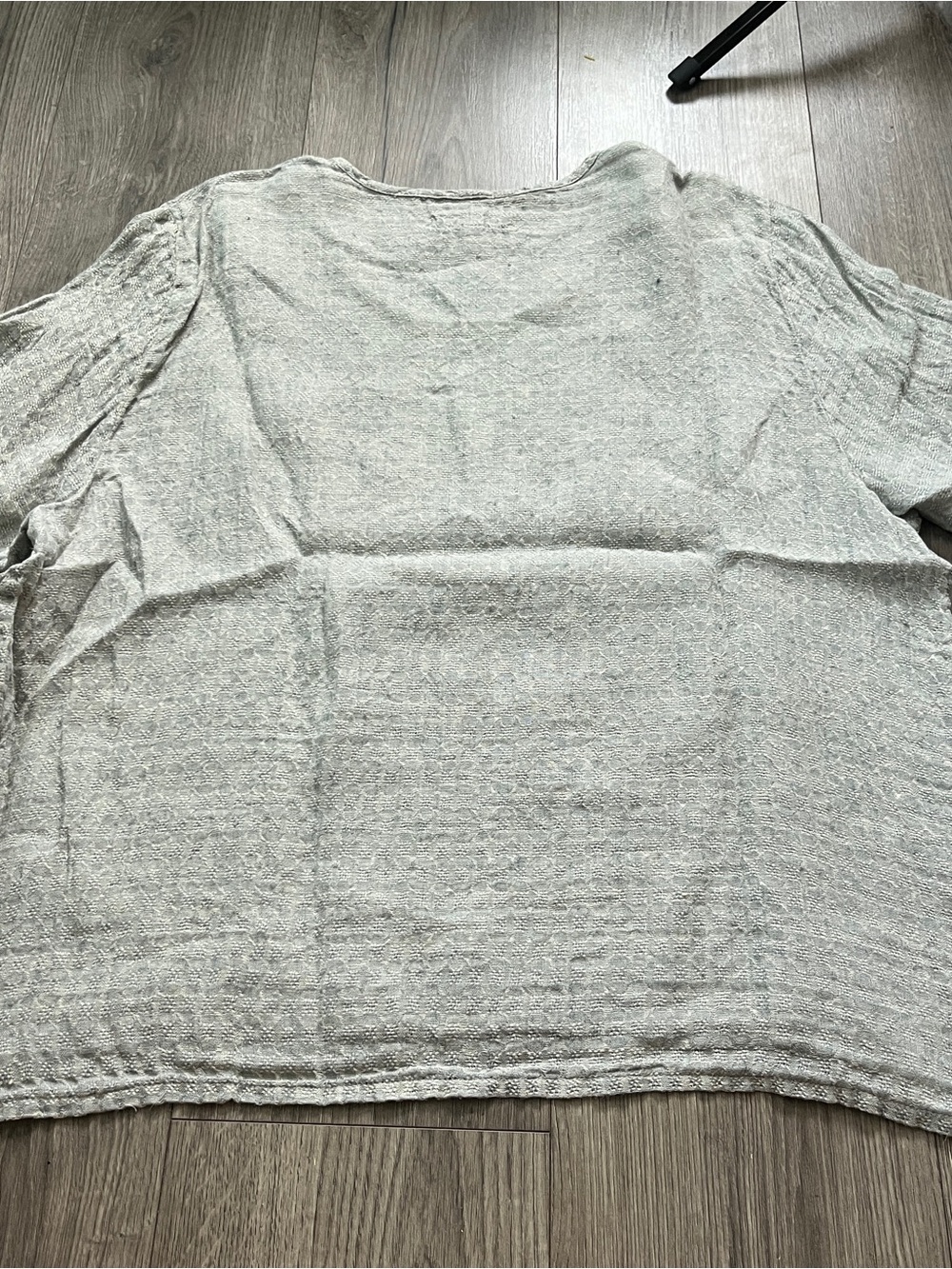 Flax 100% Linen Light Gray Green Relaxed Scoop Neck Boho Grandmacore Size Large - Picture 7 of 7